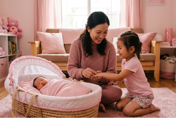 Cách kết nối bé lớn làm quen với em bé mới sinh an toàn và hiệu quả