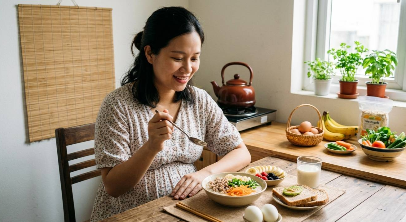 Top 7 thực đơn bữa sáng lành mạnh cho bà bầu giàu dinh dưỡng tốt nhất năm 2026