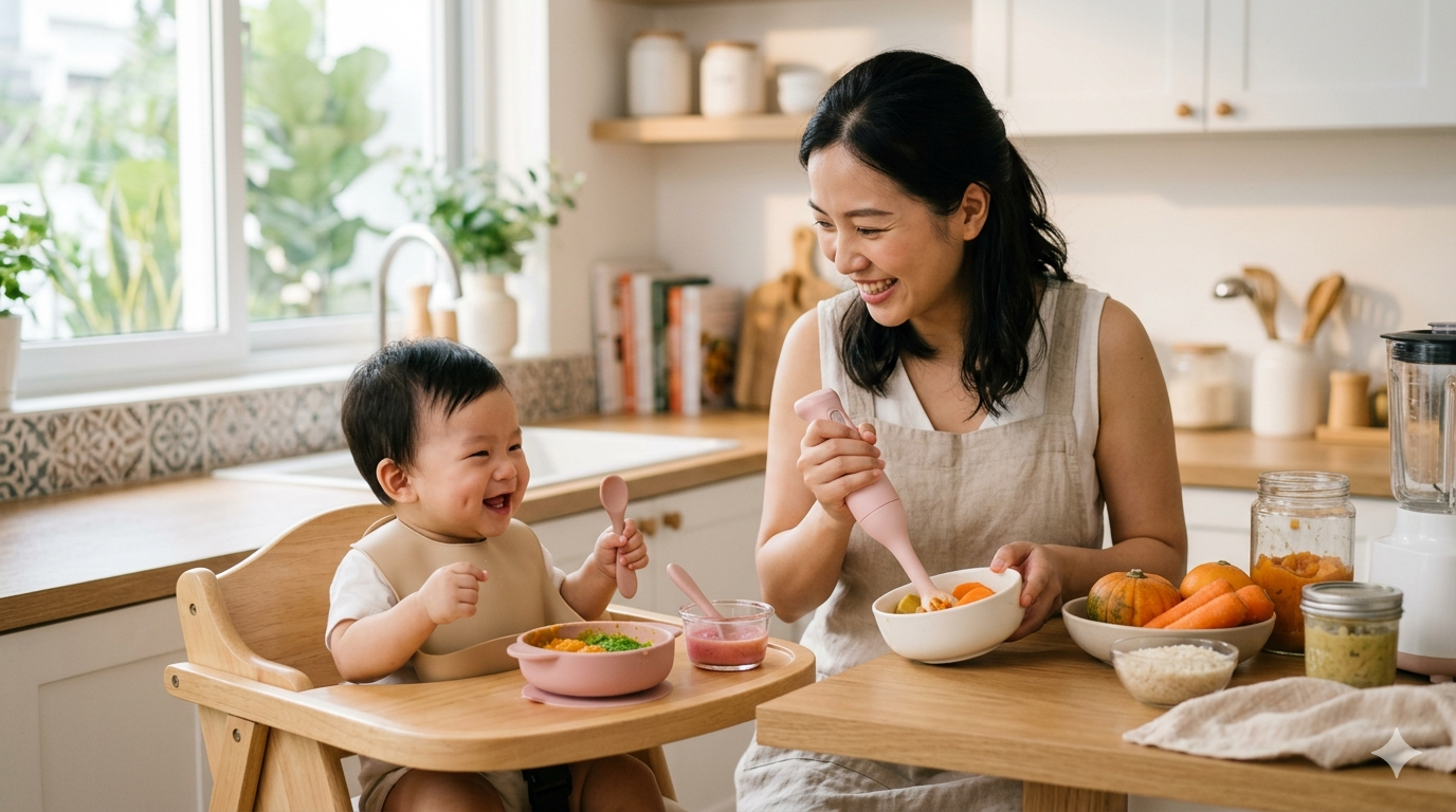 Hành trình ăn dặm của bé: Bí quyết tự làm thức ăn chuẩn khoa học cho mẹ bỉm
